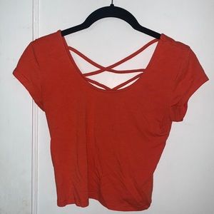 Orange Criss Cross T-Shirt
